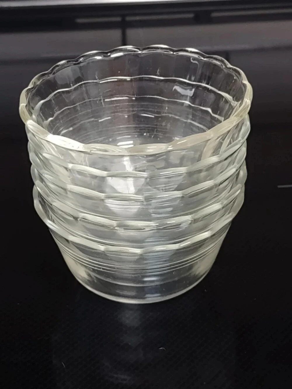5- Vintage Fire-King Clear Glass Scalloped Edge 4